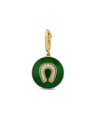 Rina Limor 14k 0.17 Ct. Tw. Diamond Horseshoe Pendant In Green