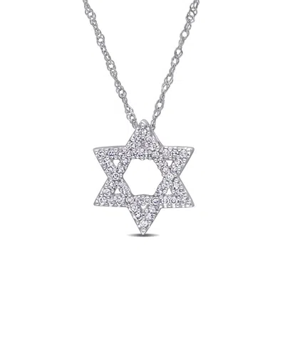 Rina Limor 14k 0.17 Ct. Tw. Diamond Star Necklace In Metallic