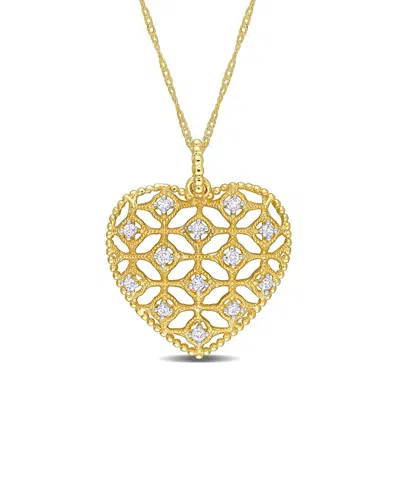 Rina Limor 14k 0.20 Ct. Tw. Diamond Heart Necklace In Gold