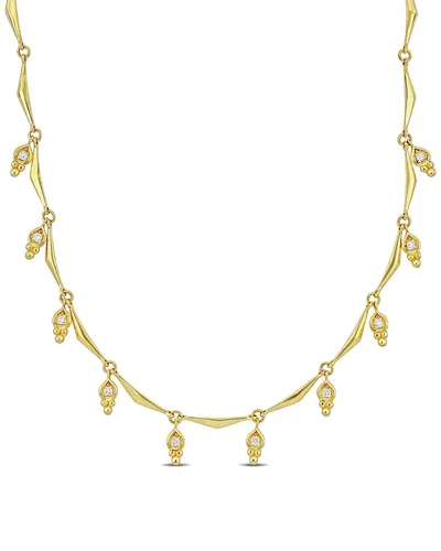 Rina Limor 14k 0.20 Ct. Tw. Diamond Station Necklace In Gold