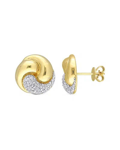 Rina Limor 14k 0.24 Ct. Tw. Diamond Love Knot Earrings In Gold