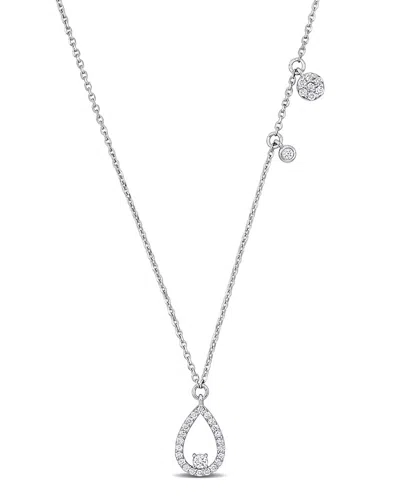Rina Limor 14k 0.25 Ct. Tw. Diamond Drop Necklace In Metallic