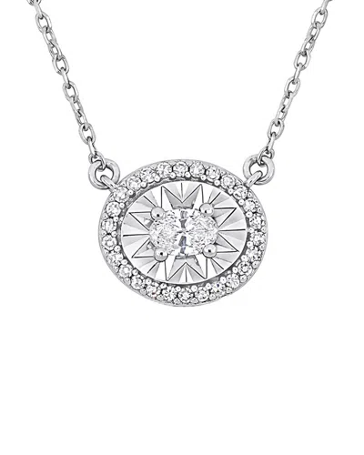 Rina Limor 14k 0.25 Ct. Tw. Diamond Halo Necklace In Metallic