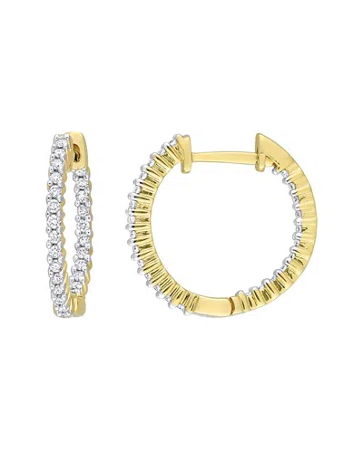 Rina Limor 14k 0.25 Ct. Tw. Diamond Inside-out Hoops In Gold