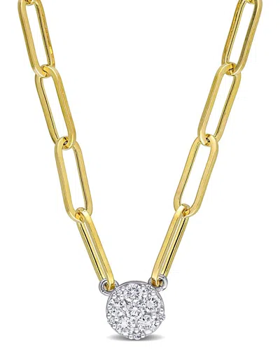Rina Limor 14k 0.26 Ct. Tw. Diamond Cluster Pendant Necklace In Gold