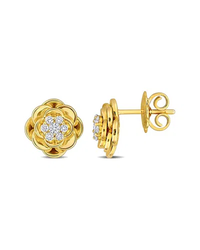 Rina Limor 14k 0.26 Ct. Tw. Diamond Flower Earrings In Gold