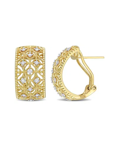 Rina Limor 1/3ct Tdw Diamond Hoop Earrings In 14k Yellow Gold