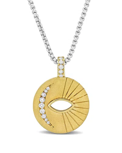 Rina Limor 14k 0.35 Ct. Tw. Diamond Evil Eye Pendant Necklace