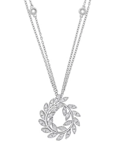 Rina Limor 14k 0.38 Ct. Tw. Diamond Laurel Leaf Necklace In Metallic