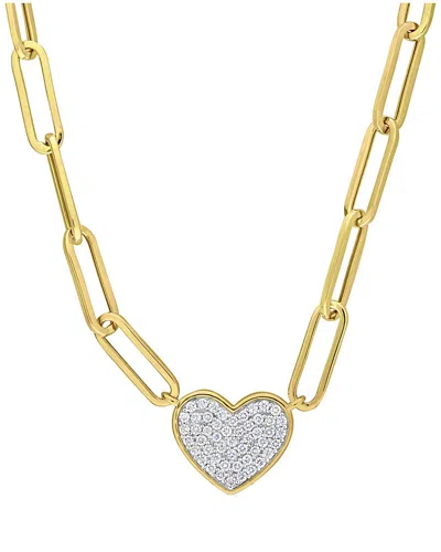 Rina Limor 14k 0.39 Ct. Tw. Diamond Heart Necklace In Gold