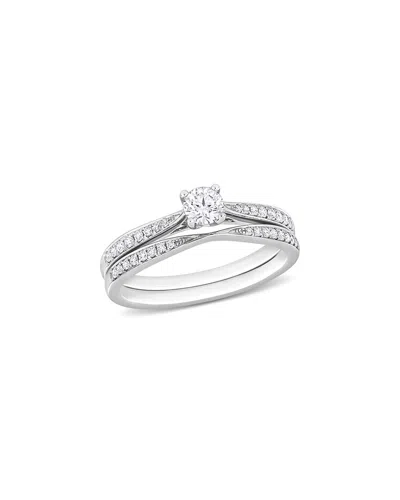 Rina Limor 14k 0.44 Ct. Tw. Diamond Double Row Ring In Metallic