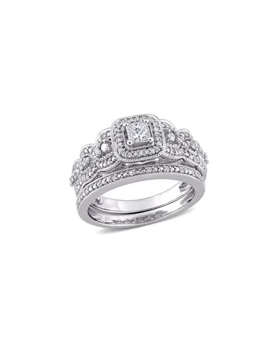 Rina Limor 14k 0.47 Ct. Tw. Diamond Braided Ring Set In Silver