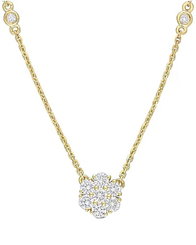 Rina Limor 14k 0.49 Ct. Tw. Diamond Floral Necklace In Gold