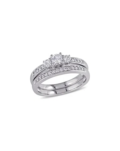 Rina Limor 14k 0.49 Ct. Tw. Diamond Three-stone Ring In Metallic
