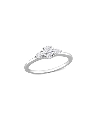 Rina Limor 14k 0.49 Ct. Tw. Diamond Three-stone Ring In Metallic