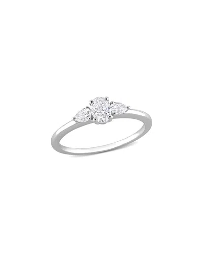 Rina Limor 14k 0.49 Ct. Tw. Diamond Three-stone Ring In Silver