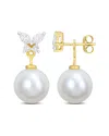 Rina Limor 14k 0.50 Ct. Tw. Diamond & 11mmmm Pearl Studs