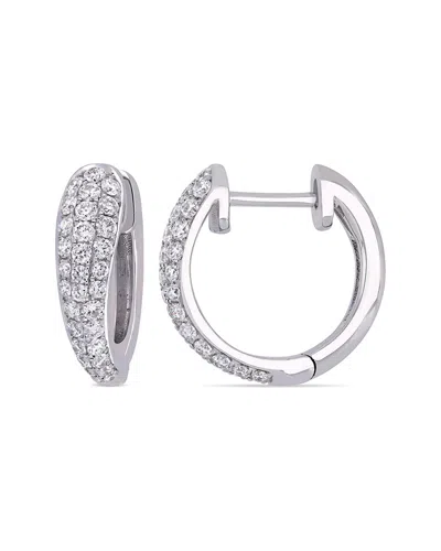 Rina Limor 14k 0.50 Ct. Tw. Diamond Triple Row Clip-on Hoops In Metallic