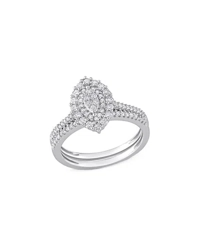 Rina Limor 14k 0.51 Ct. Tw. Diamond Cluster Ring In Silver