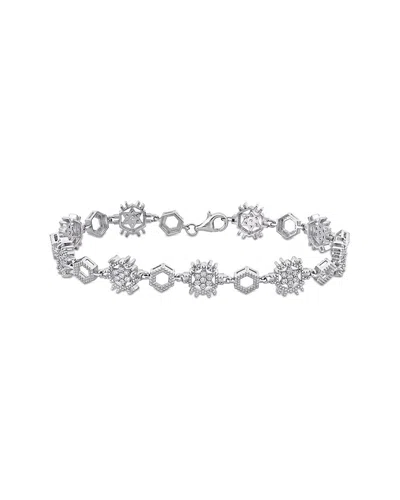 Rina Limor 14k 0.52 Ct. Tw. Diamond Floral Bracelet In Metallic