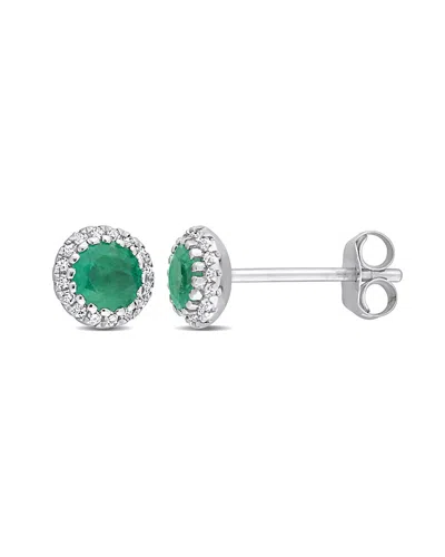 Rina Limor 14k 0.55 Ct. Tw. Diamond & Emerald Earrings