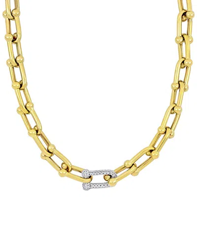 Rina Limor 14k 0.56 Ct. Tw. Diamond Oval Link Necklace In Gold