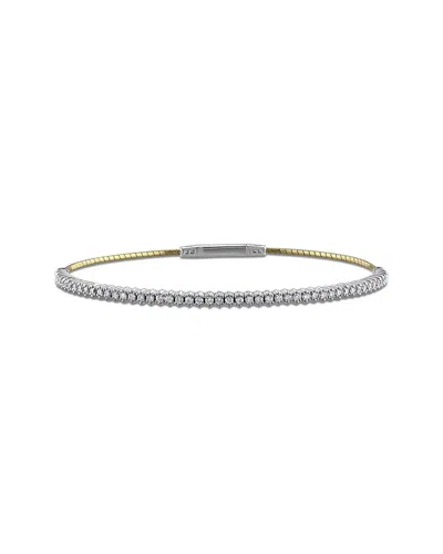Rina Limor 14k 0.57 Ct. Tw. Diamond Bangle Bracelet In Silver