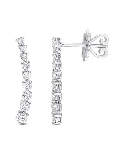 Rina Limor 14k 0.61 Ct. Tw. Diamond Curved Line Earrings In Metallic
