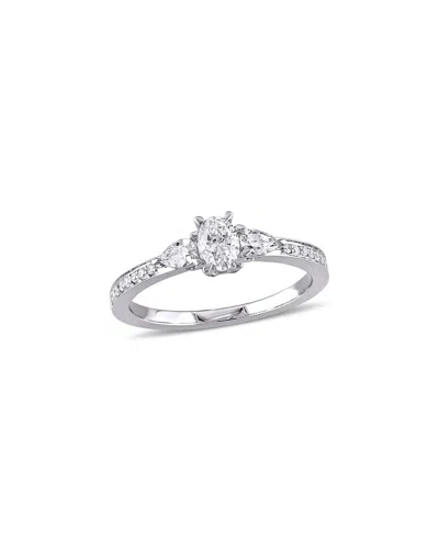 Rina Limor 14k 0.61 Ct. Tw. Diamond Three-stone Ring In Metallic