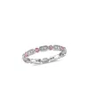 Rina Limor 14k 0.64 Ct. Tw. Diamond & Pink Sapphire Eternity Ring