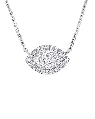 Rina Limor 14k 0.78 Ct. Tw. Diamond Halo Necklace In Metallic