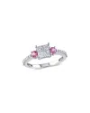 Rina Limor 14k 0.82 Ct. Tw. Diamond & Pink Sapphire Ring