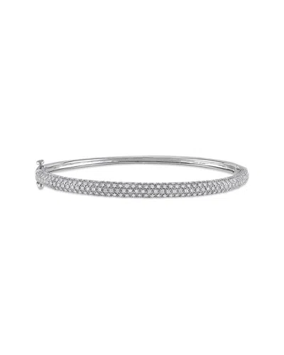 Rina Limor 14k 0.89 Ct. Tw. Diamond Bangle Bracelet In Silver