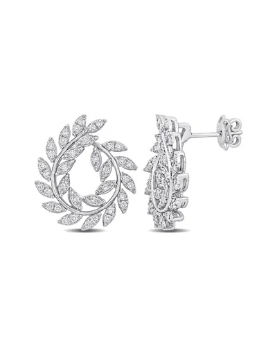 Rina Limor 14k 0.89 Ct. Tw. Diamond Leaf Design Earrings