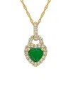 Rina Limor 14k 0.91 Ct. Tw. Diamond & Emerald Pendant Necklace