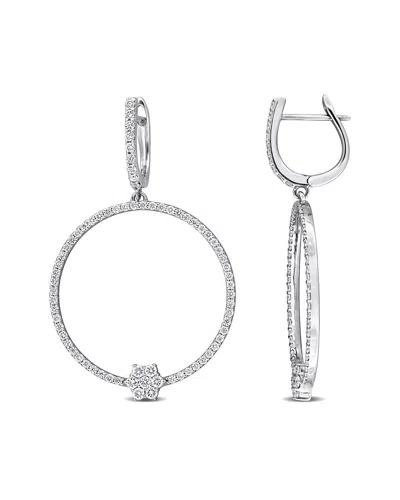 Rina Limor 14k 0.91 Ct. Tw. Diamond Hoop Earrings In Metallic