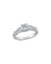 Rina Limor 14k 0.93 Ct. Tw. Diamond & Aquamarine Ring