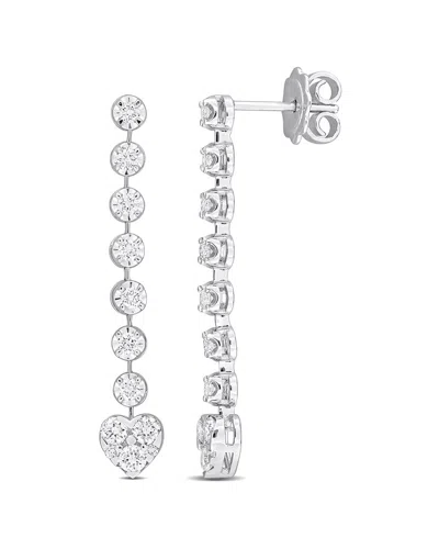 Rina Limor 14k 0.95 Ct. Tw. Diamond Linear Drop Heart Earrings