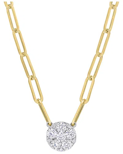 Rina Limor 14k 0.98 Ct. Tw. Diamond Cluster Necklace In Gold