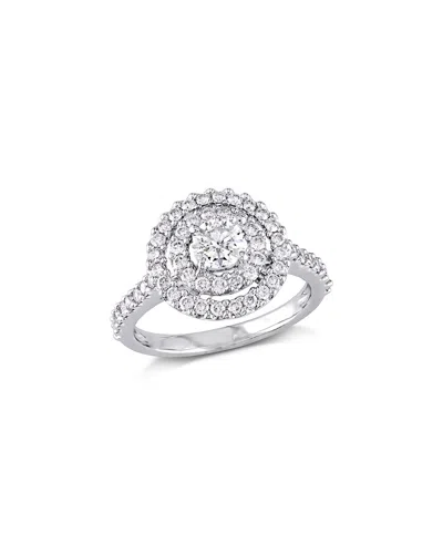 Rina Limor 14k 0.99 Ct. Tw. Diamond Double Halo Ring In Silver