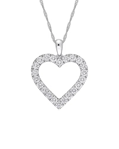 Rina Limor 14k 0.99 Ct. Tw. Diamond Heart Necklace In Metallic
