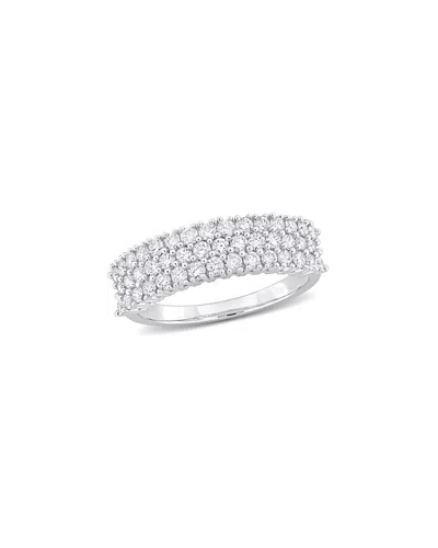 Rina Limor 14k 0.99 Ct. Tw. Diamond Three-row Ring In Silver