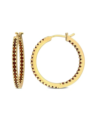 Rina Limor 14k 1.40 Ct. Tw. Garnet Hoops In Gold