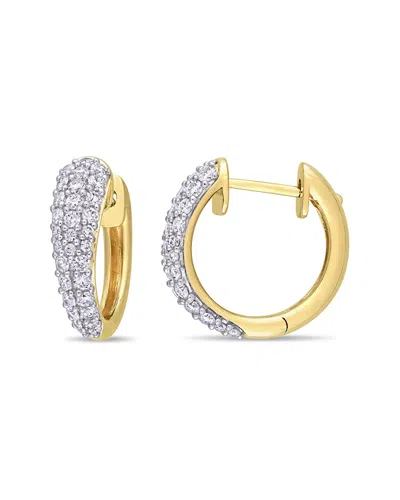 Rina Limor 14k 1.00 Ct. Tw. Diamond Cluster Clip-on Hoops In Gold