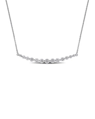 Rina Limor 14k 1.00 Ct. Tw. Diamond Curved Bag Necklace In Metallic
