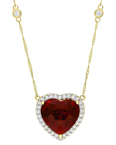 Rina Limor 14k 10.71 Ct. Tw. Diamond & Garnet Necklace In Gold
