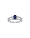 Rina Limor 14k 1.10 Ct. Tw. Diamond & Blue Sapphire Ring