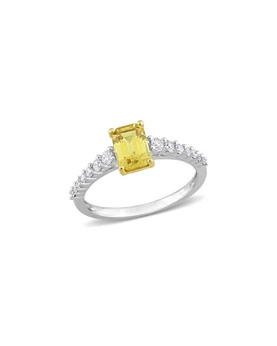 Rina Limor 14k 1.10 Ct. Tw. Diamond & Yellow Sapphire Set Of Rings