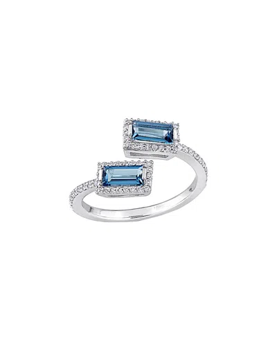 Rina Limor 14k 1.12 Ct. Tw. Diamond & London Blue Topaz Ring
