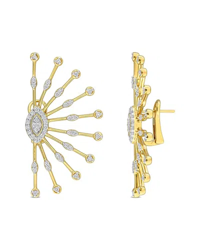 Rina Limor 14k 1.14 Ct. Tw. Diamond Sunburst Earrings In Gold